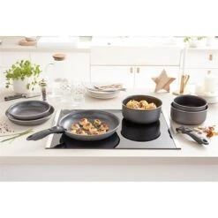 Set 3 Poêles Anti-adhésives Effet Pierre Et Manche Amovible -Cuisine À Domicile 20211 2 4 Set 3 poeles anti adhesives Effet Pierre et manche amovible Mathon