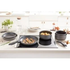 Set 3 Poêles Anti-adhésives Effet Pierre Et Manche Amovible -Cuisine À Domicile 20211 3 4 Set 3 poeles anti adhesives Effet Pierre et manche amovible Mathon