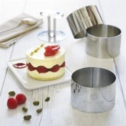 Cuisine À Domicile -Cuisine À Domicile 57986 1 4 Lot 3 cercles de presentation en inox avec poussoir 3 supports Mathon