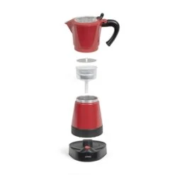 Cuisine À Domicile -Cuisine À Domicile 700104 1 2 Cafetiere electrique Italienne rouge 6 tasses 480 W Livoo