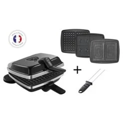 Gaufrier électrique Super 2 Antiadhésif 3 Plaques (gaufres, Gaufrettes Et Croque-monsieur)